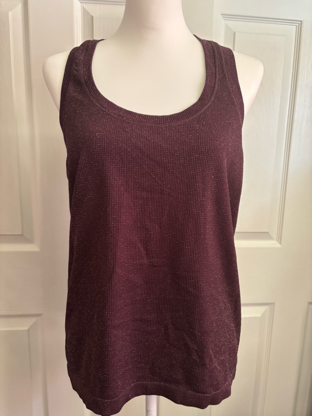 Athleta Metallic Ribbed Tank Top - Wine